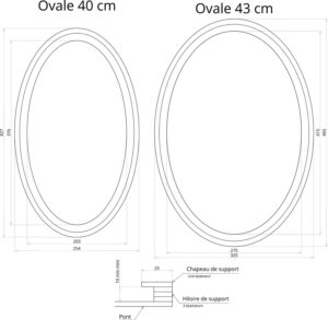 Support ovale, 40 cm – Image 3